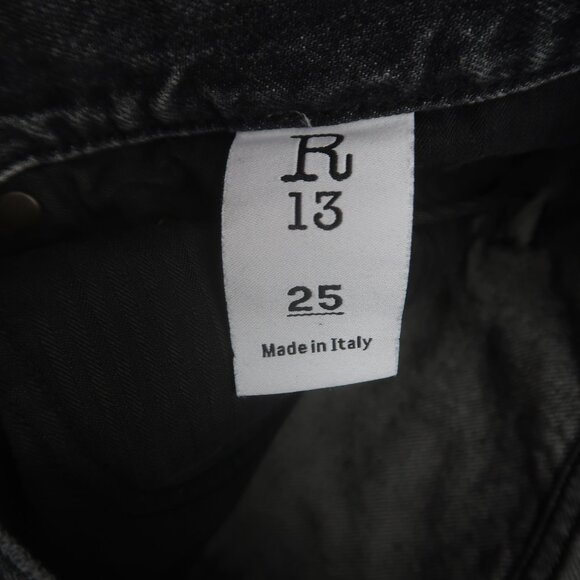 R13 Cross Over Jeans in Leyton Black Size 25 - Picture 14 of 16